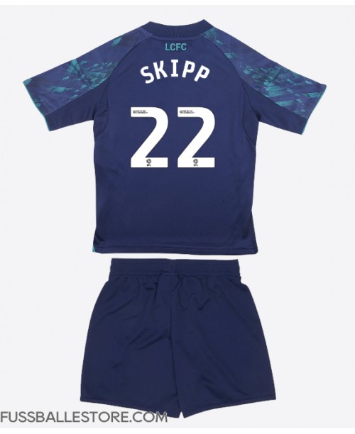 Günstige Leicester City Oliver Skipp #22 Auswärts Trikotsatzt Kinder 2025-26 Kurzarm (+ Kurze Hosen)